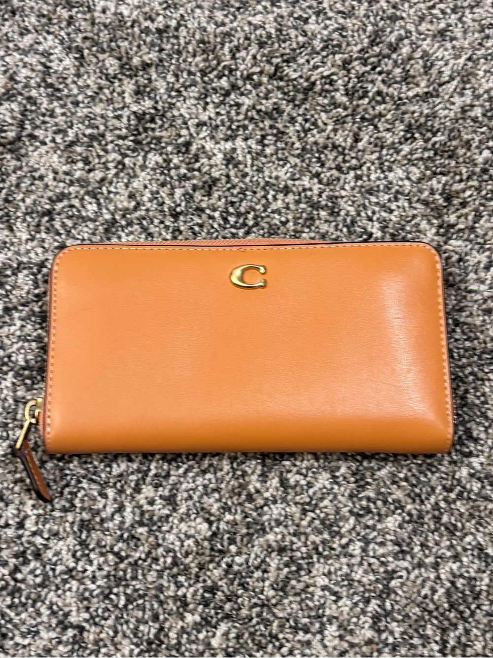 Coach Zip Around Wallet - Terracotta color
